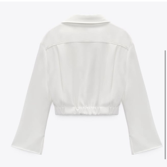 Zara pleated crop top blouse chemise - Picture 3 of 5
